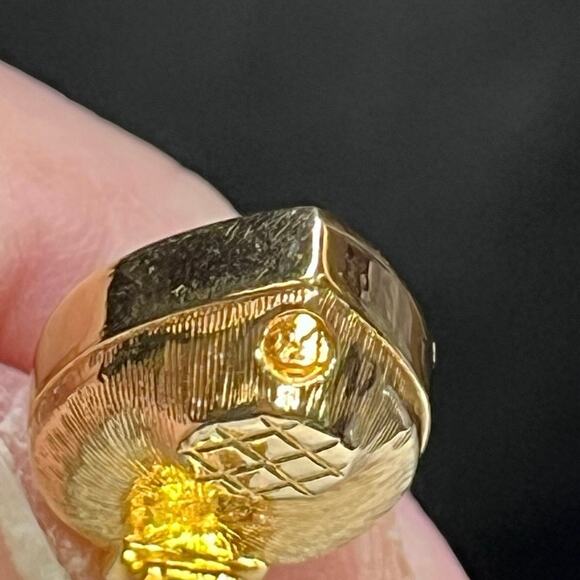 Swarovski Swan Gold Plated Blue Faceted Crystal Purple Cabochon Clip Earrings - Picture 13 of 13